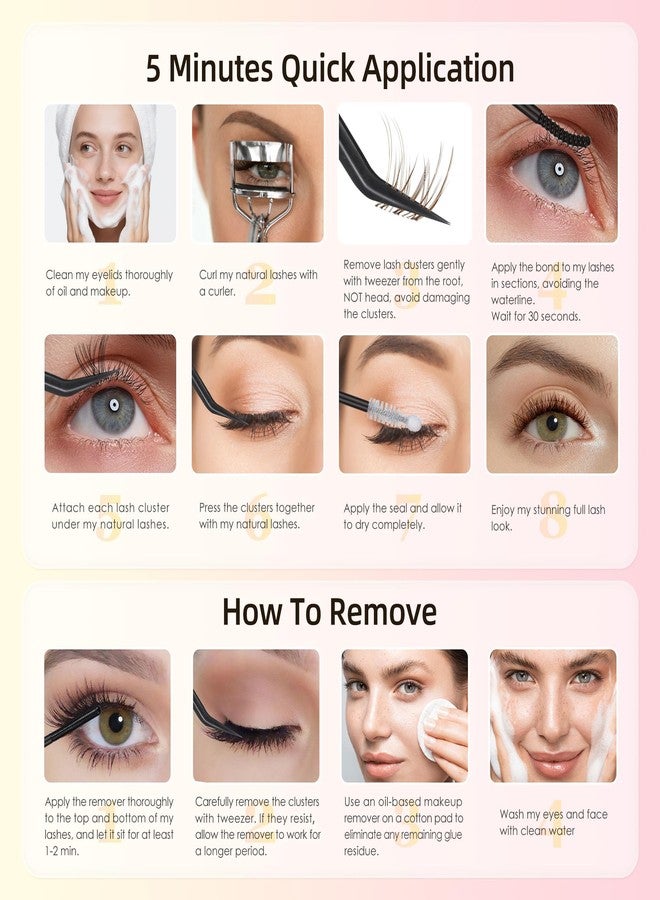 FayJoo Natural Brown Lash Clusters with Thin Clear Band, Soft Wispy C Curl Lash Extensions, Most-Used Sizes for Daily Wear, Portable Pack, Budget-Friendly for Beginners, FayJoo AIRY 12 Brown Lite - Image 4